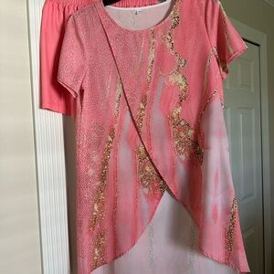 Chic Pink Layered Women's Blouse